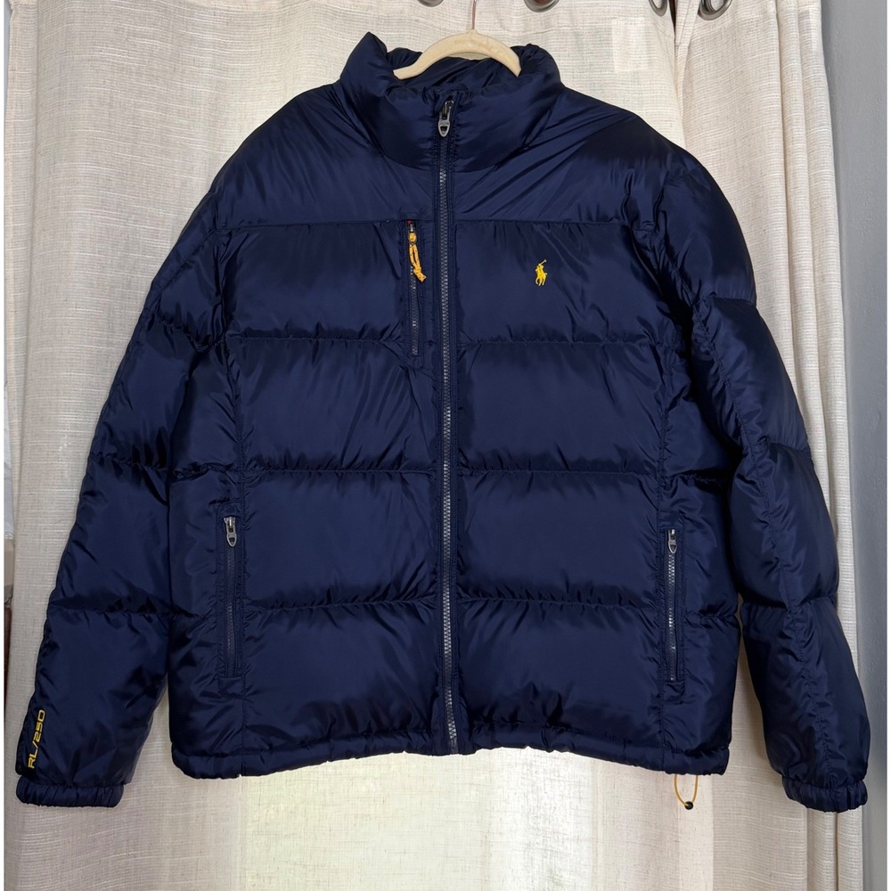 Excellent Polo Ralph Lauren RL/250 Puffer Jacket Down Navy Blue Men's Size XXL